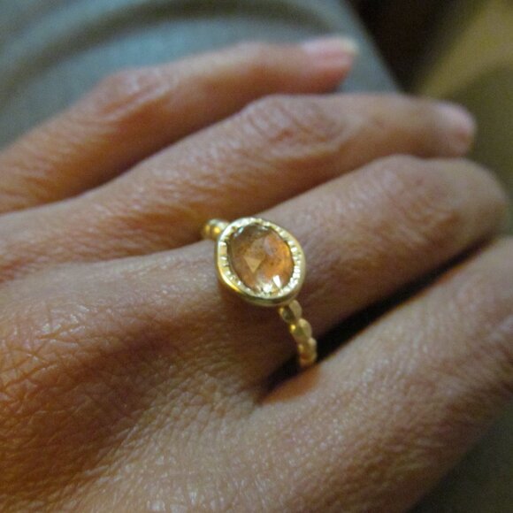 Tourmaline ring. 14K yellow gold ring with Yellow/Orange Tourmaline. UNIQUE - Picture 13 of 14